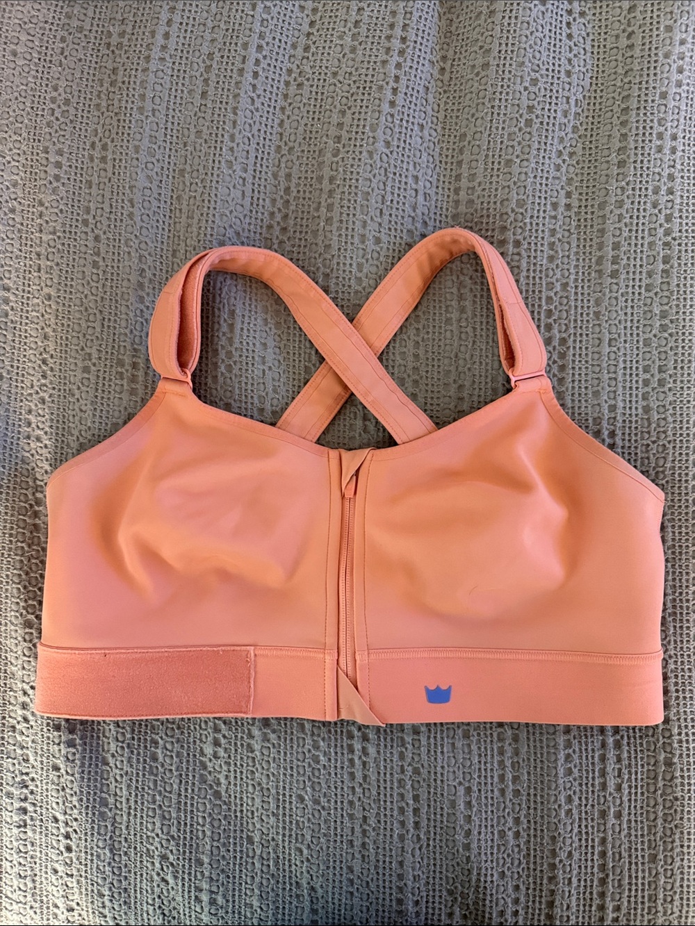 SHEFIT Ultimate High Impact Front Zip Sports Bra Dare Peach Splatter [BC0933]